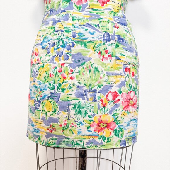 Vintage 90s Jonathan Martin Floral Short Sleeve Cotton Mini Dress Size 7 Small - Picture 5 of 12
